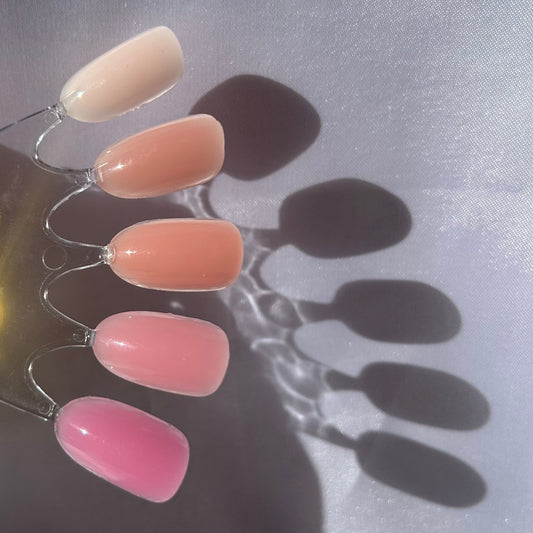 Nagelexperten builder gel flera olika färger färgkarta