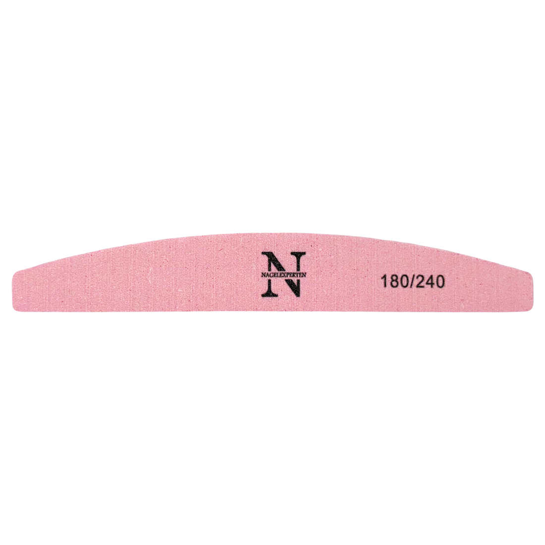 Rosa nagelfil med grit 180 och 240 grit.