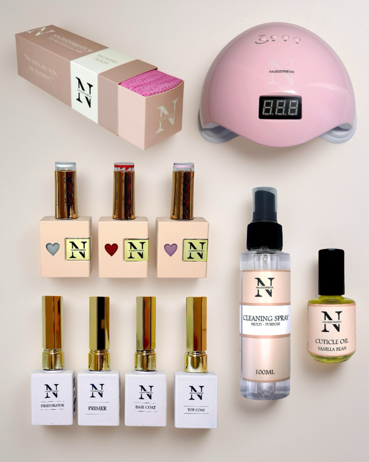 Gellack startkit - Med UV-lampa (Rosa)