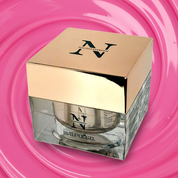 Builder gel i färgen Hot summer, knallrosa nyans