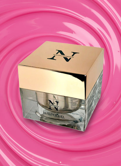 Builder gel i färgen Hot summer, knallrosa nyans