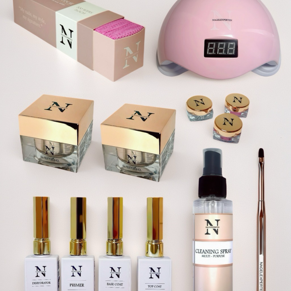 Rakennusgeelin aloituspakkaus - UV-lampulla (Vaaleanpunainen)