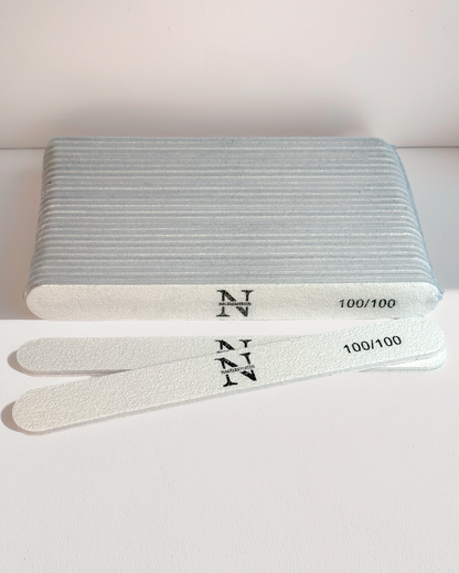 Kynsiviilat suorat 100/100 • Valkoinen 25 kpl