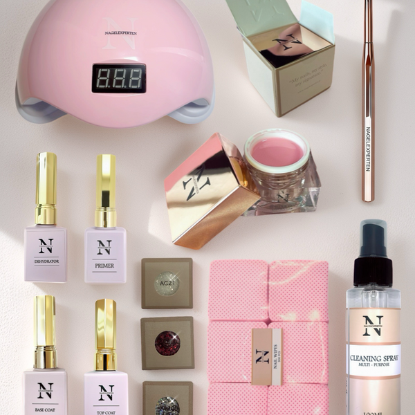 Rakennusgeelin aloituspakkaus - UV-lampulla (Vaaleanpunainen)