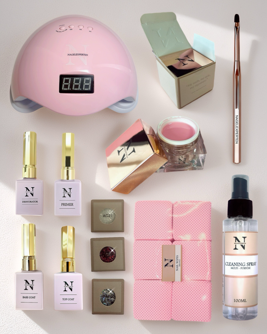 Rakennusgeelin aloituspakkaus - UV-lampulla (Vaaleanpunainen)