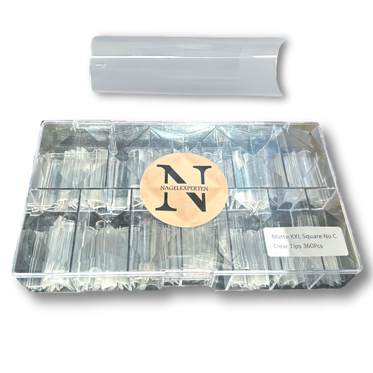 XXL NAGELTIPPAR • Square No C-curve (Transparent)
