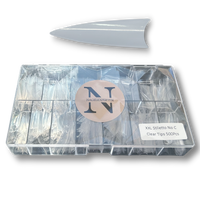 XXL NAGELTIPPAR • Stiletto No C-curve (Transparent)