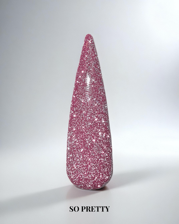 Rosa flash glitter gellack i färgen So pretty för naglar
