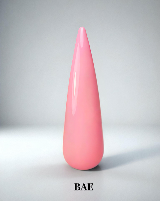 Rosa heltäckande gellack i färgen Bae för naglar