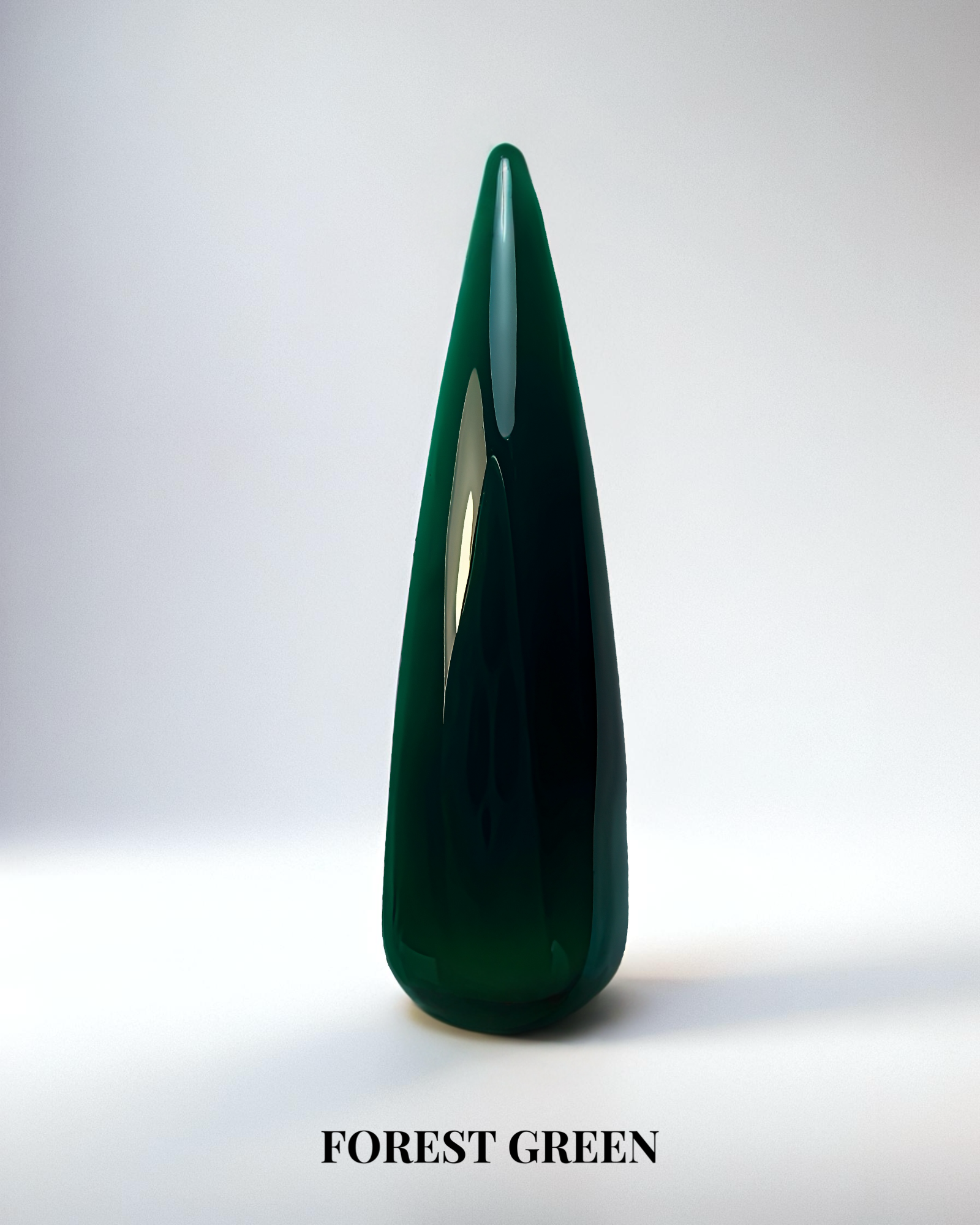 Grönt transparent gellack i färgen Forest green för naglar